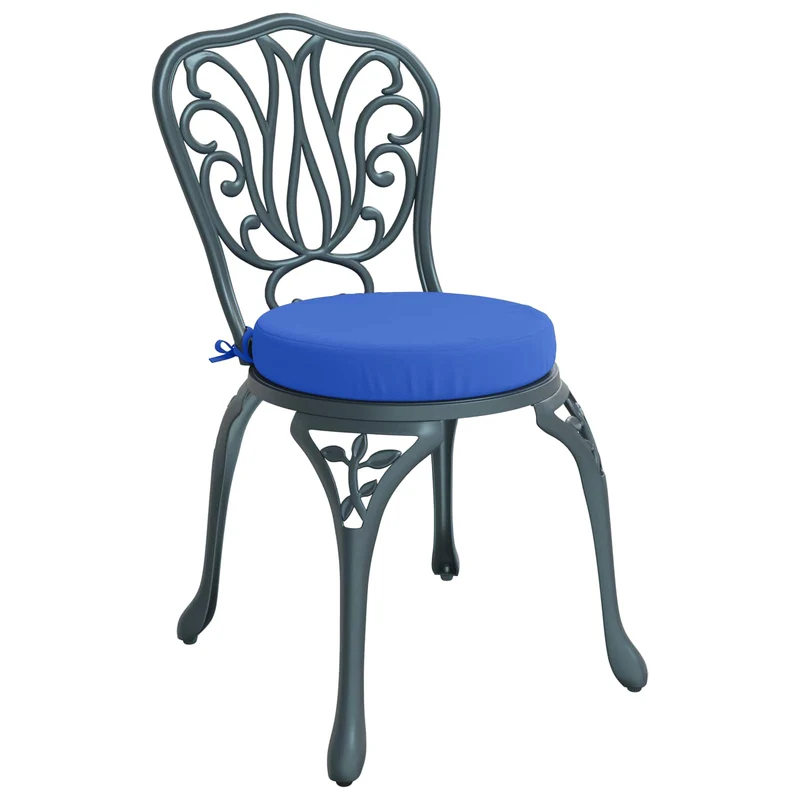 Seat Cushions SOEST 4 pcs 100% Polyester Royal Blue Ø 40 x 7 cm