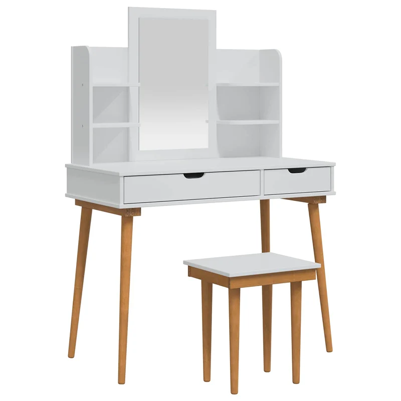 Dressing Table Set FAUSKE 5 pcs White 100 x 50 x 143 cm