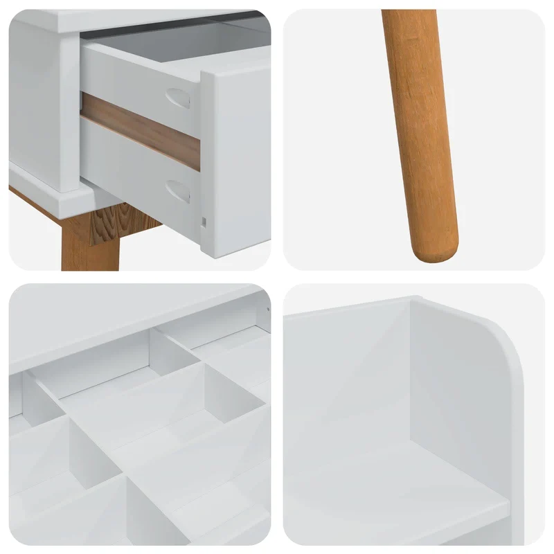 Dressing Table Set FAUSKE 5 pcs White 100 x 50 x 143 cm