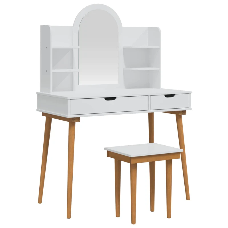 Dressing Table Set FAUSKE 5 pcs White 100 x 50 x 143 cm