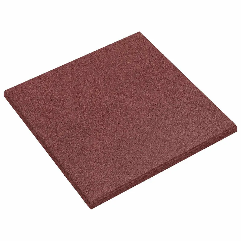 Fall Protection Tiles 24 pcs Red 50 x 50 cm Rubber