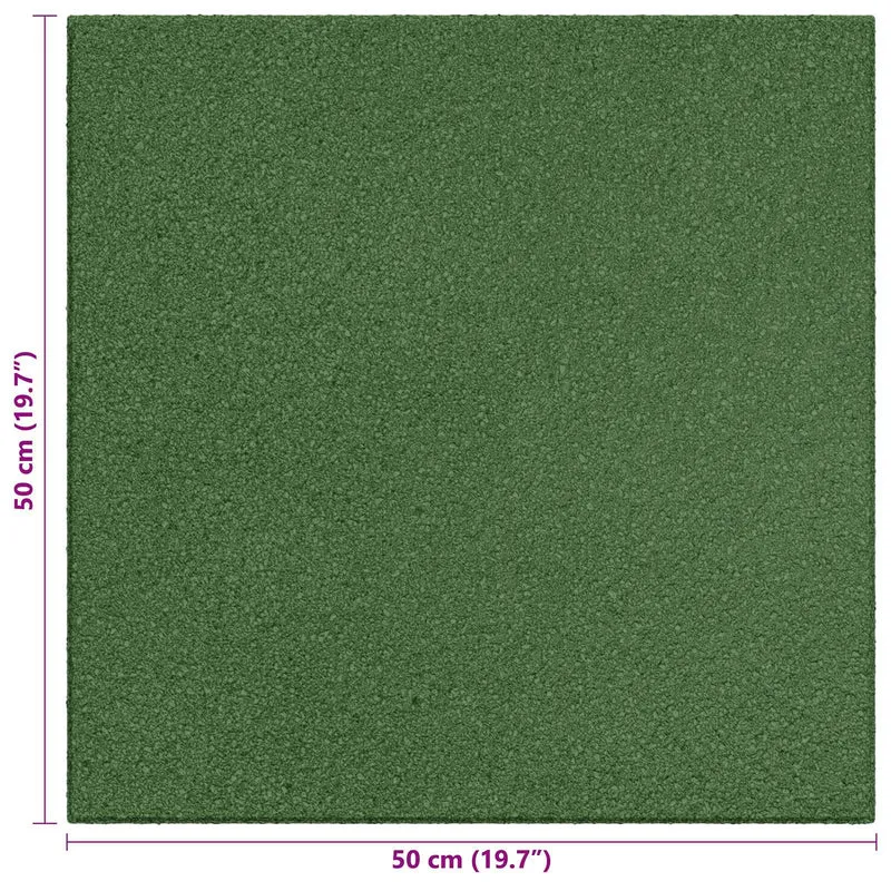 Fall Protection Tiles 24 pcs Green 50 x 50 cm Rubber