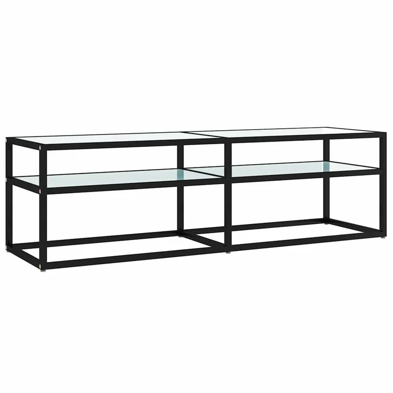 TV Cabinet White Marble 140x40x40,5 cm Tempered Glass