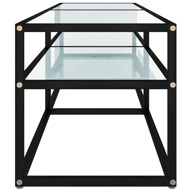 TV Cabinet White Marble 140x40x40,5 cm Tempered Glass