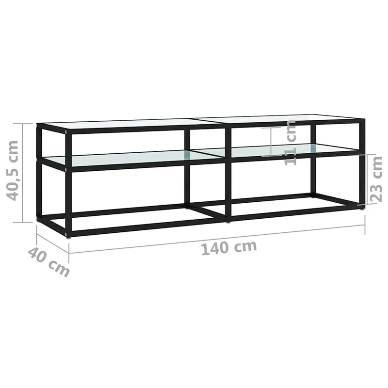 TV Cabinet White Marble 140x40x40,5 cm Tempered Glass