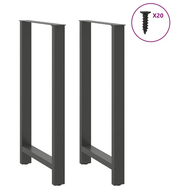 Bar Table Legs Anthracite 2 pcs 60x(110-111) cm Steel