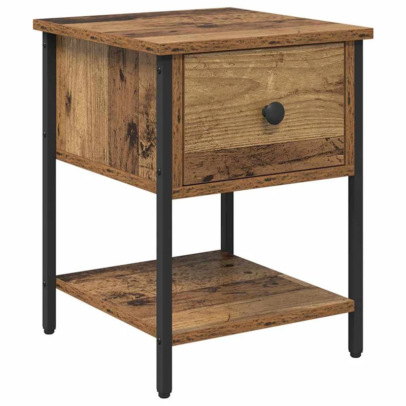 Bedside Table Old Wood 34 x 35.5 x 45 cm Engineered Wood