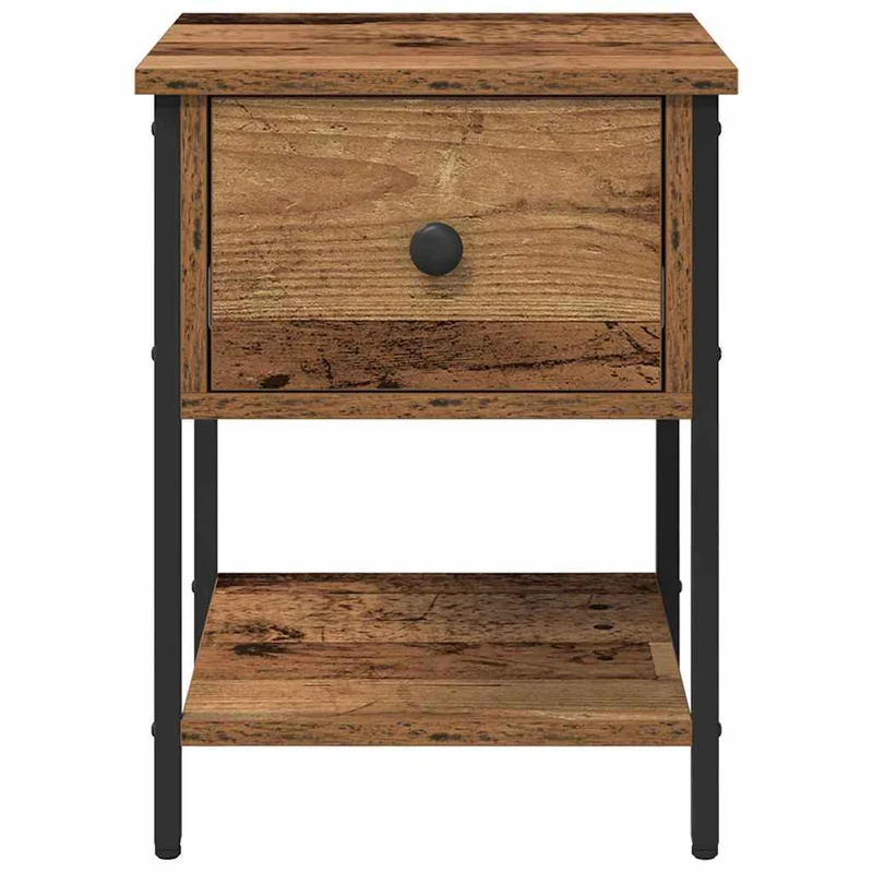 Bedside Table Old Wood 34 x 35.5 x 45 cm Engineered Wood