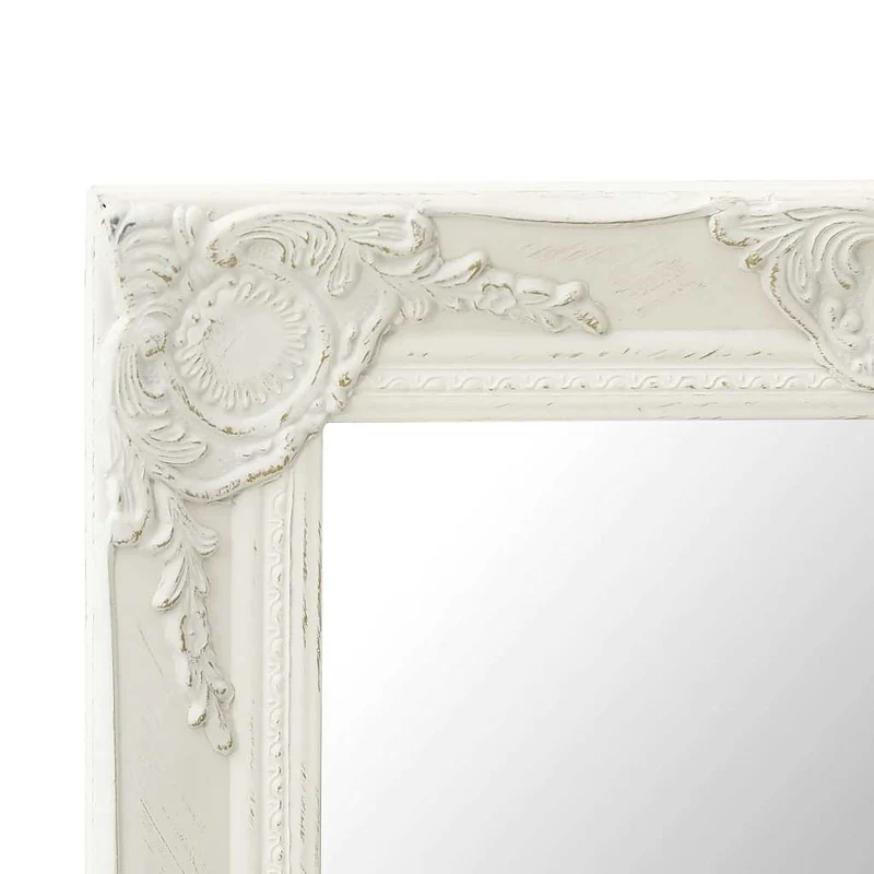 320312 vidaXL Wall Mirror Baroque Style 50x50 cm White