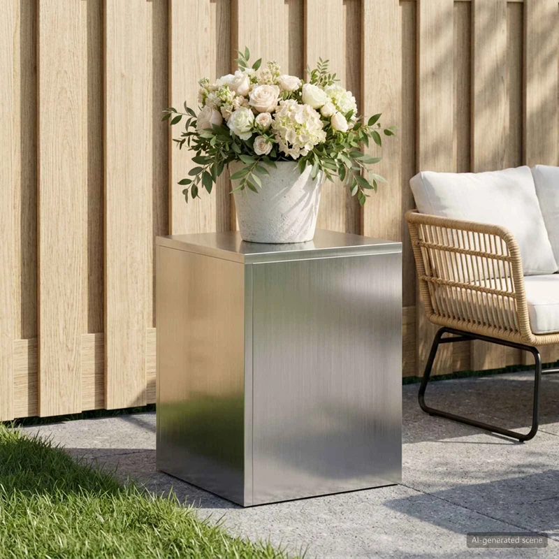 Plant Stand Silver 30 x 30 x 40 cm Steel