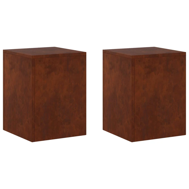 Plant Stand 2 pcs Rusty 30 x 30 x 40 cm Weathering Steel