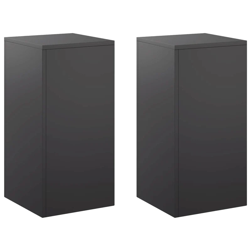 Plant Stand 2 pcs Black 30 x 30 x 60 cm Steel