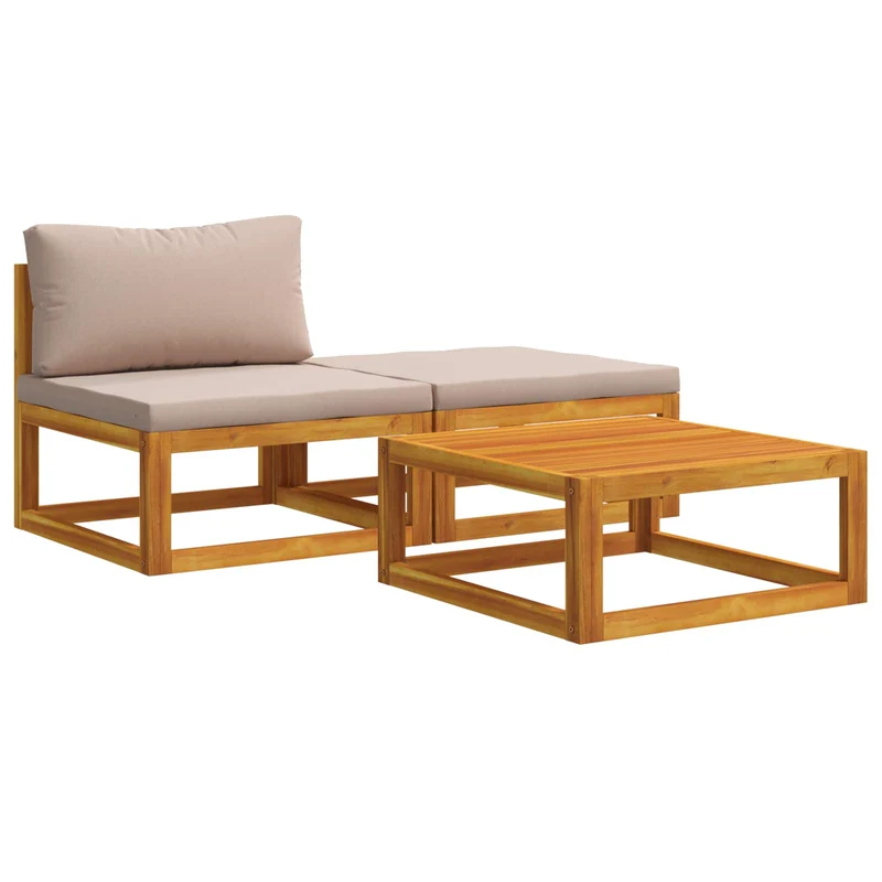Sectional Sofa Set with Cushions 3 pcs 2-Seater