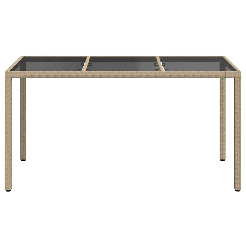 Garden Table Beige 150 x 90 x 75 cm Poly Rattan