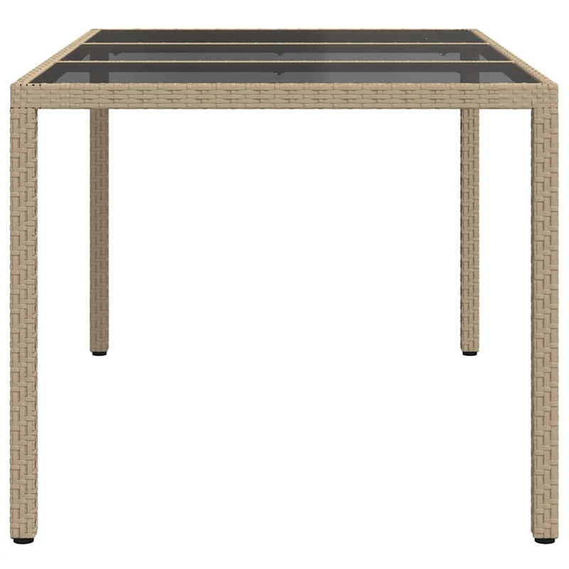 Garden Table Beige 150 x 90 x 75 cm Poly Rattan