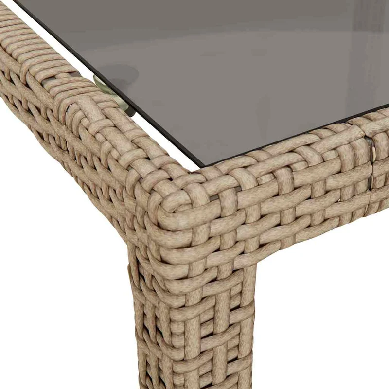 Garden Table Beige 150 x 90 x 75 cm Poly Rattan