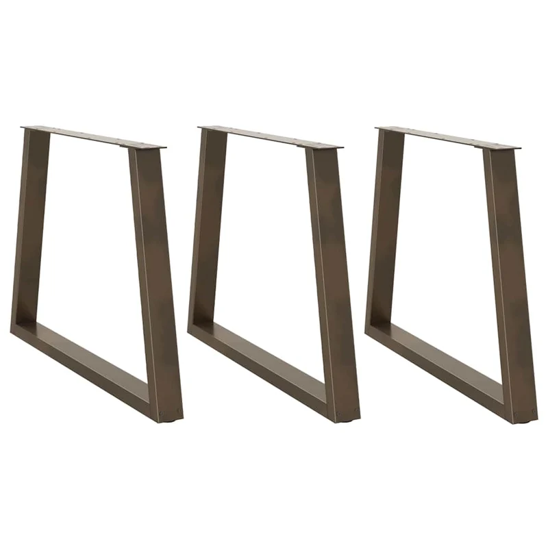 Dining Table Legs V-Shape 3 pcs Natural Steel 100x(72-73,3) cm Steel