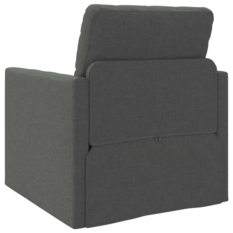 Folding Sofa Bed Dark Grey 74 x 77 x 81 cm Fabric