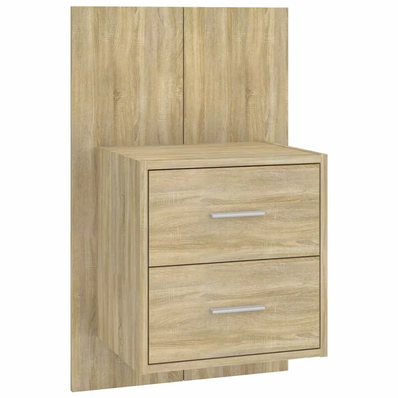 810996 vidaXL Wall-mounted Bedside Cabinets 2 pcs Sonoma Oak