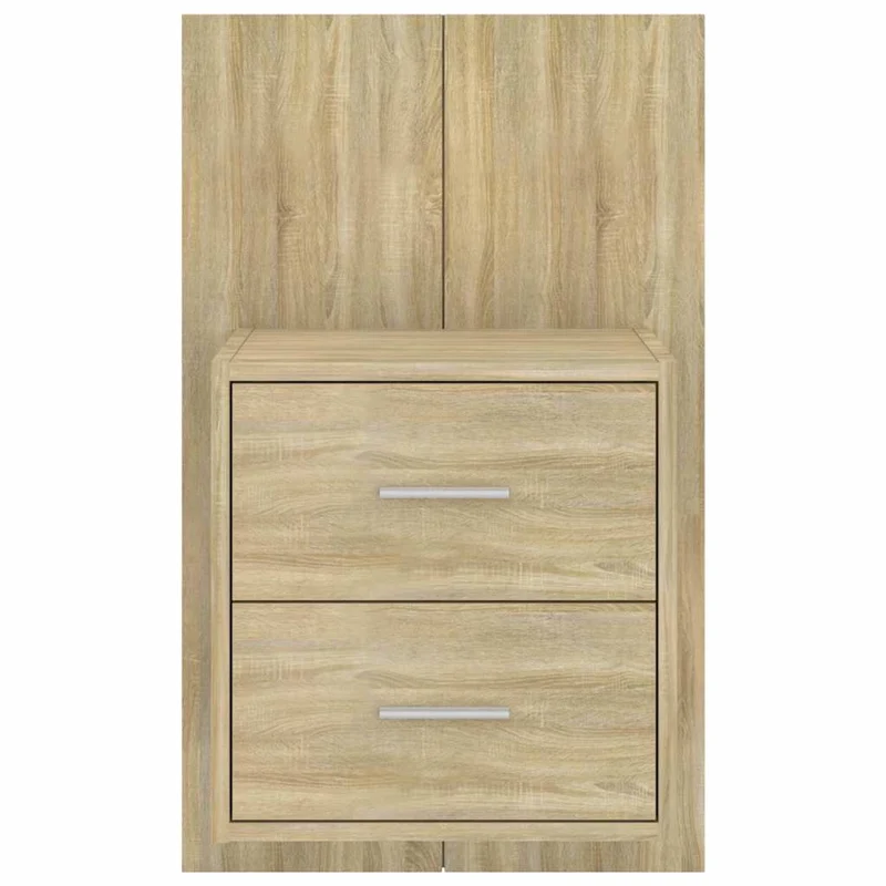 810996 vidaXL Wall-mounted Bedside Cabinets 2 pcs Sonoma Oak