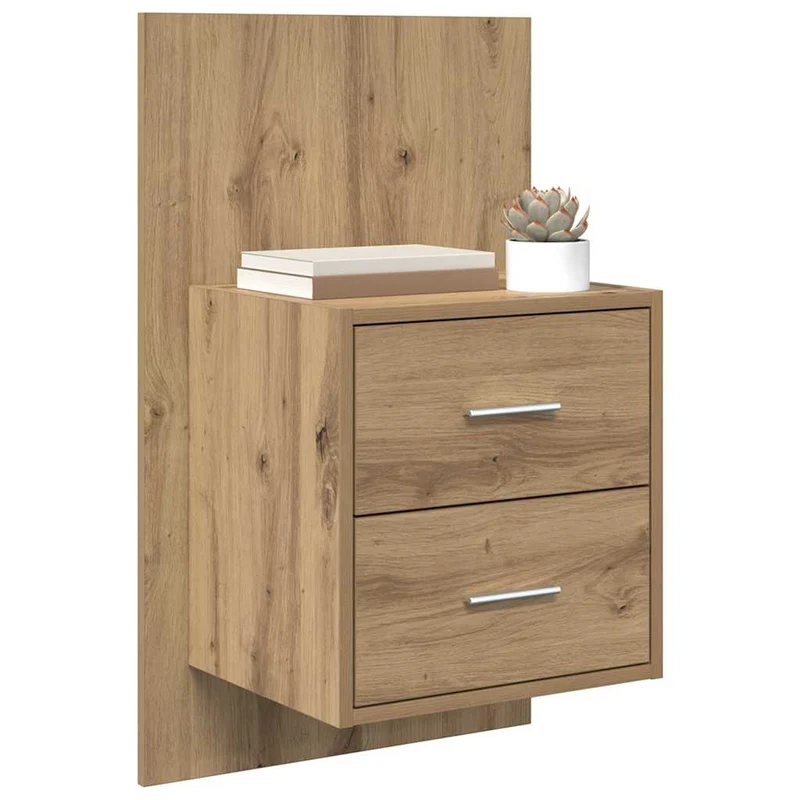 Wall-mounted Bedside Cabinet 2 pcs Artisan Oak