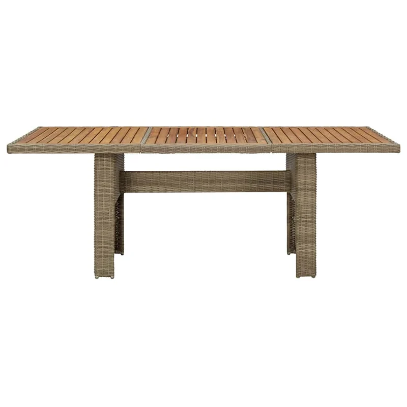 310143 vidaXL Garden Dining Table Brown 200x100x74 cm Poly Rattan