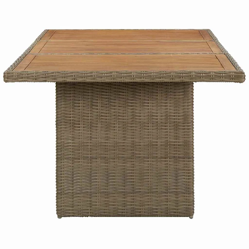 310143 vidaXL Garden Dining Table Brown 200x100x74 cm Poly Rattan