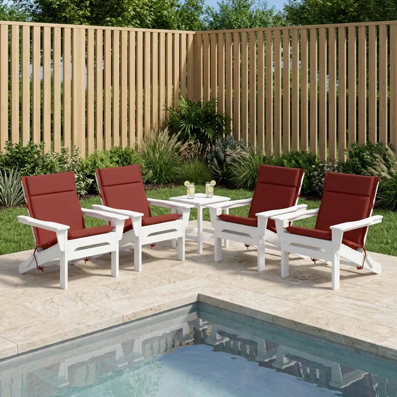 Low Back Chair Cushion GEMERT 6 pcs 100% Polyester Red