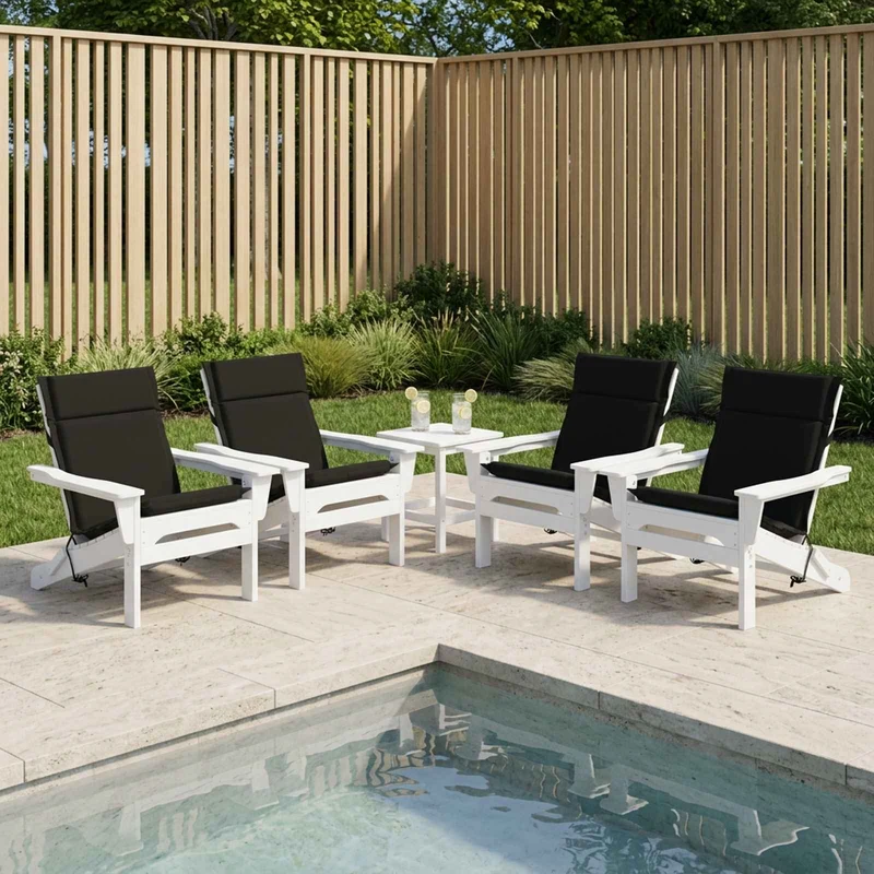Low Back Chair Cushion GEMERT 6 pcs 100% Polyester Black