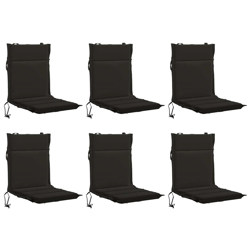 Low Back Chair Cushion GEMERT 6 pcs 100% Polyester Black