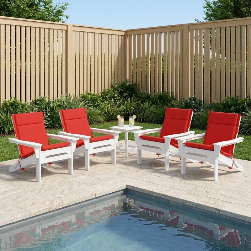 Low Back Chair Cushion GEMERT 6 pcs 100% Polyester Red