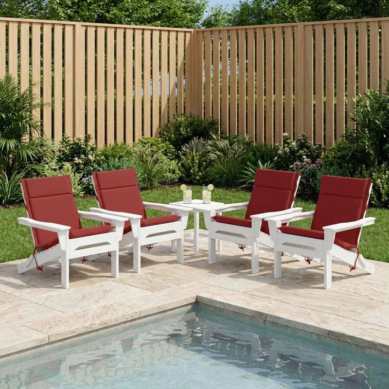 Low Back Chair Cushion GEMERT 6 pcs 100% Polyester Wine Red