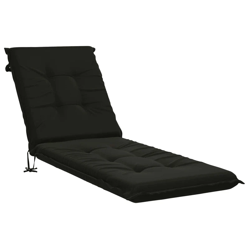 Sunlounger Cushion GEMERT 100% Polyester Black 190 x 60 x 9 cm