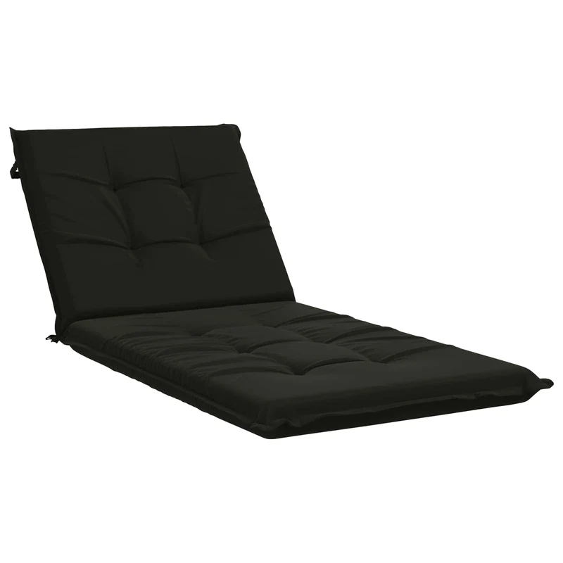 Sunlounger Cushion GEMERT 100% Polyester Black 190 x 80 x 9 cm
