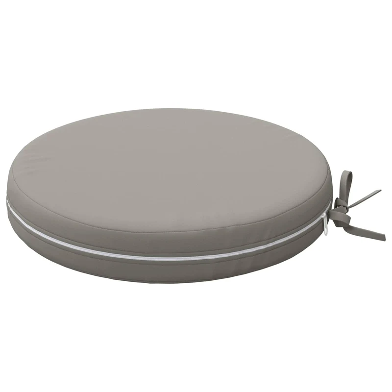 Seat Cushions SOEST 4 pcs 100% Polyester Grey Ø 40 x 7 cm