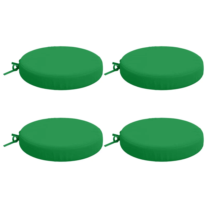 Seat Cushions SOEST 4 pcs 100% Polyester Green Ø 40 x 7 cm