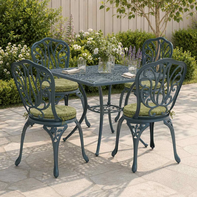 Seat Cushions SOEST 4 pcs 100% Polyester Leaf Design