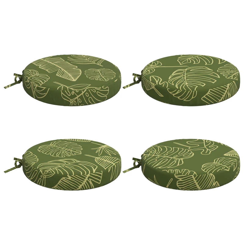Seat Cushions SOEST 4 pcs 100% Polyester Leaf Design