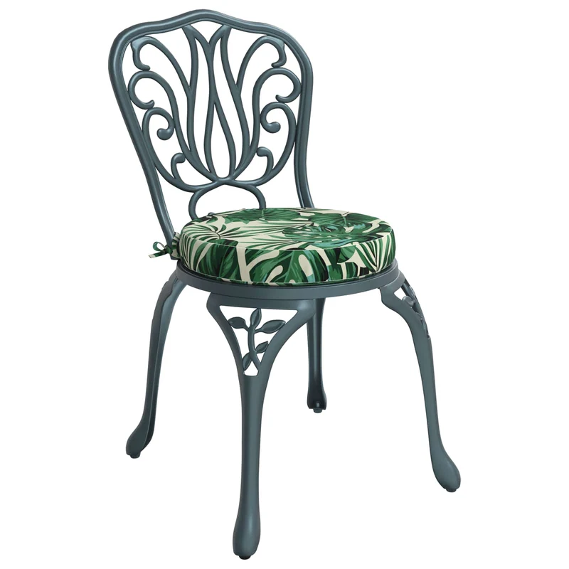 Seat Cushions SOEST 4 pcs 100% Polyester Leaf Pattern
