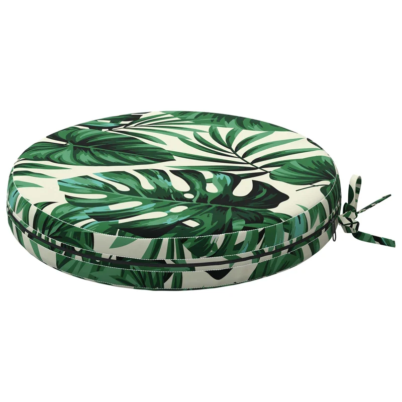 Seat Cushions SOEST 4 pcs 100% Polyester Leaf Pattern