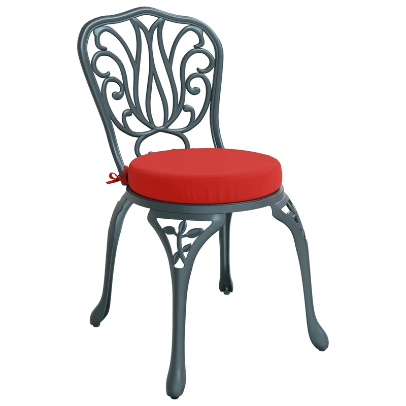 Seat Cushions SOEST 4 pcs 100% Polyester Red Ø 40 x 7 cm