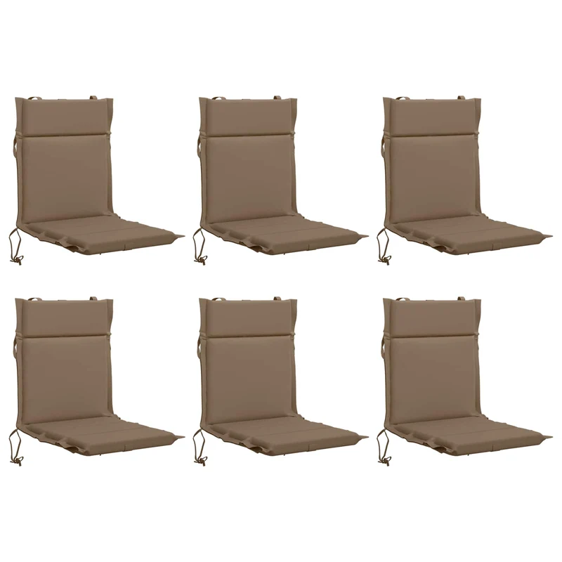 Low Back Chair Cushion GEMERT 6 pcs 100% Polyester Taupe