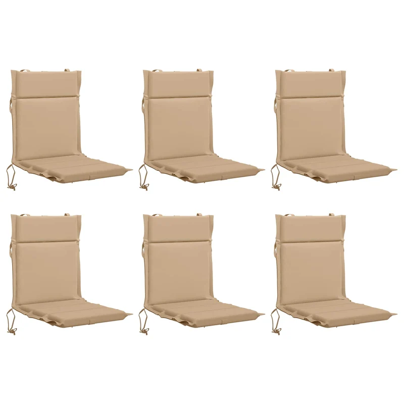 Low Back Chair Cushion GEMERT 6 pcs 100% Polyester Sand