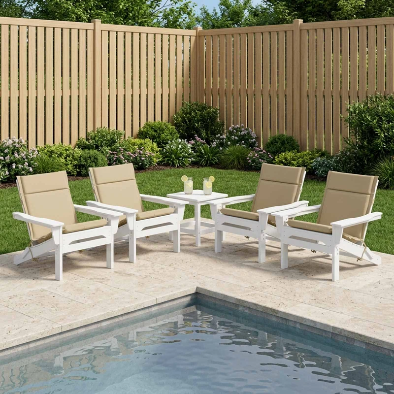 Low Back Chair Cushion GEMERT 6 pcs 100% Polyester Beige