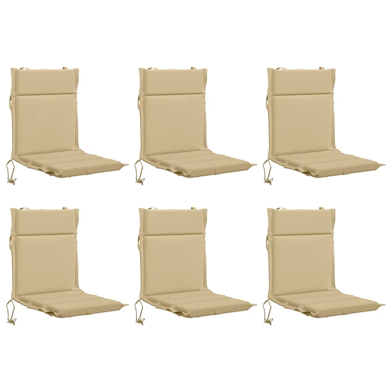 Low Back Chair Cushion GEMERT 6 pcs 100% Polyester Beige