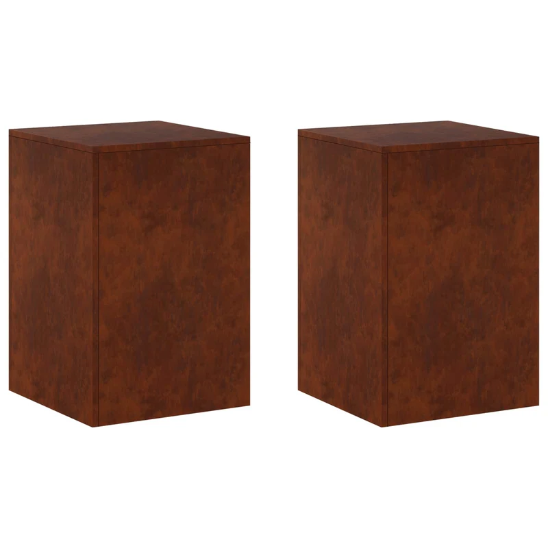 Plant Stand 2 pcs Rusty 40 x 40 x 60 cm Weathering Steel