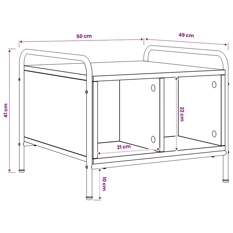 Coffee Table Black Oak 50 x 49 x 41 cm Engineered Wood