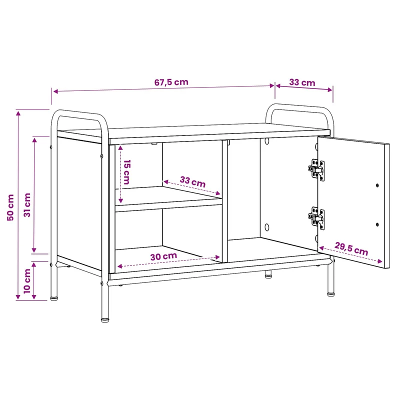 TV Cabinet 67.5 x 33 x 50 cm Old Wood