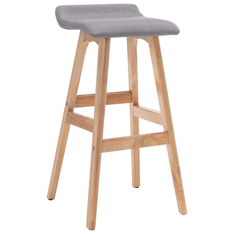 Bar Stool Light Grey Fabric