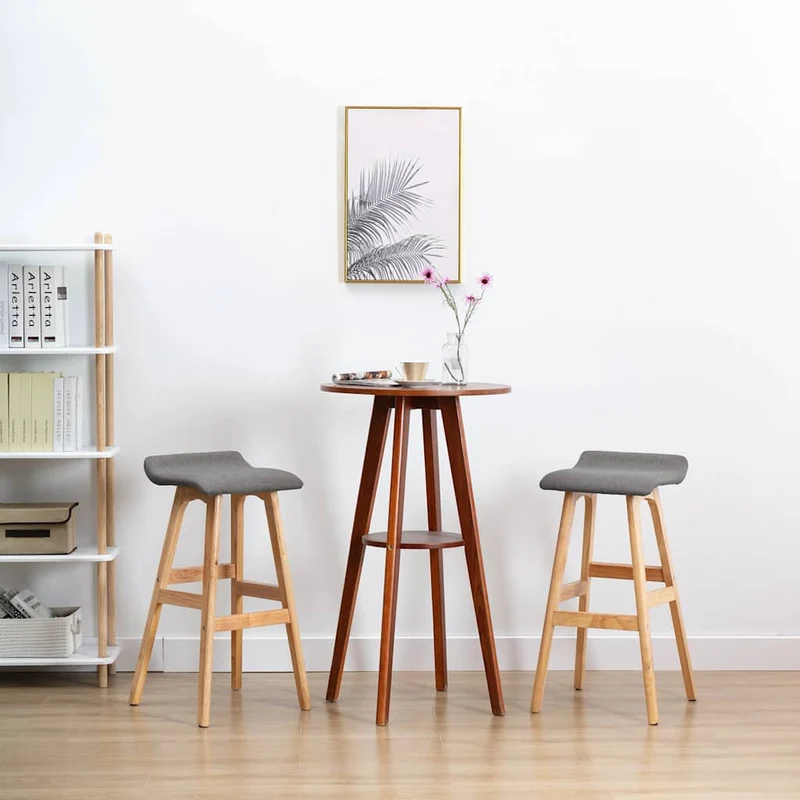 Bar Stools 2 pcs Dark Grey Fabric